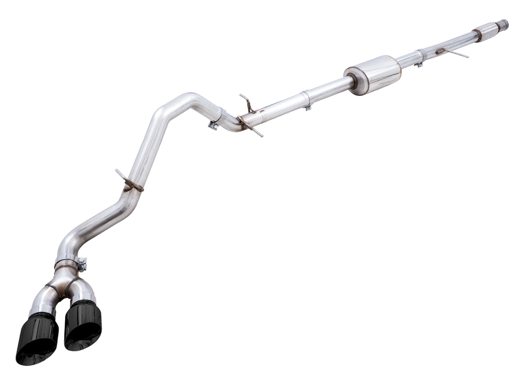 AWE 3015-23208 - 4th Gen GM 1500 5.3L 0FG Catback Dual Side Exit (Flat Bumper) - Diamond Tips