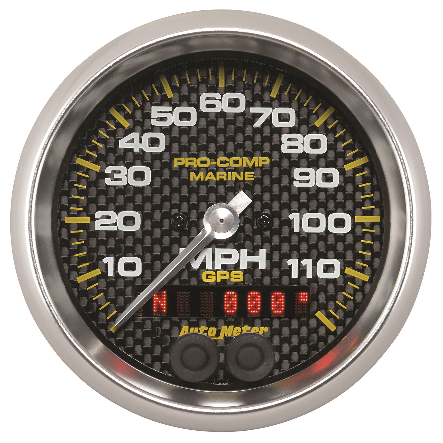 AutoMeter 200637-40 - Marine Carbon Fiber Ultra-Lite 3-3/8in 120MPH GPS Speedometer Gauge