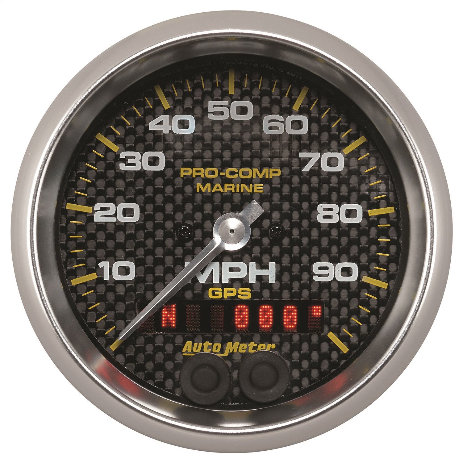 AutoMeter 200636-40 - Marine Carbon Fiber 3-3/8in 100MPH GPS Speedometer Gauge