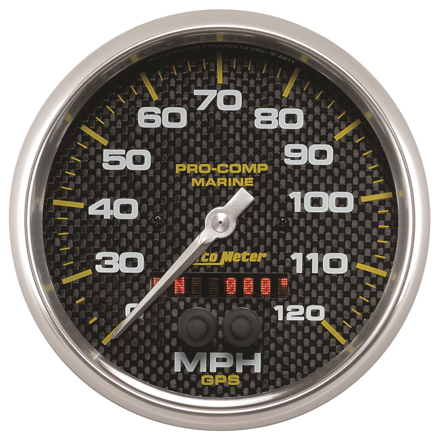 AutoMeter 200646-40 - Marine Carbon Fiber 5in 120mph GPS Speedometer