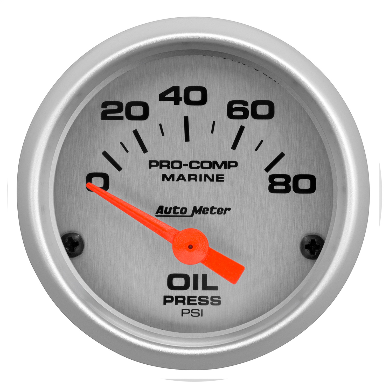 AutoMeter 200744-33 - 2-1/16 in. OIL PRESSURE, 0-80 PSI, MARINE SILVER ULTRA-LITE AutoMeter 200744-33 - 2-1/16 in. OIL PRESSURE, 0-80 PSI, MARINE SILVER ULTRA-LITE