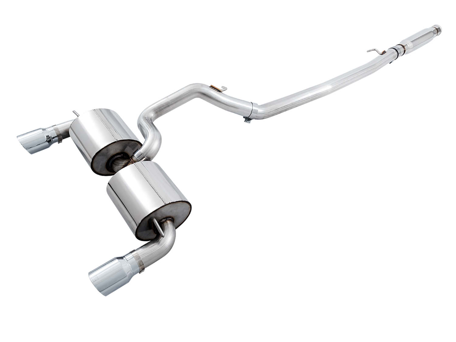AWE 3020-32036 - Ford Focus RS Touring Edition Cat-back Exhaust- Resonated - Chrome Silver Tips