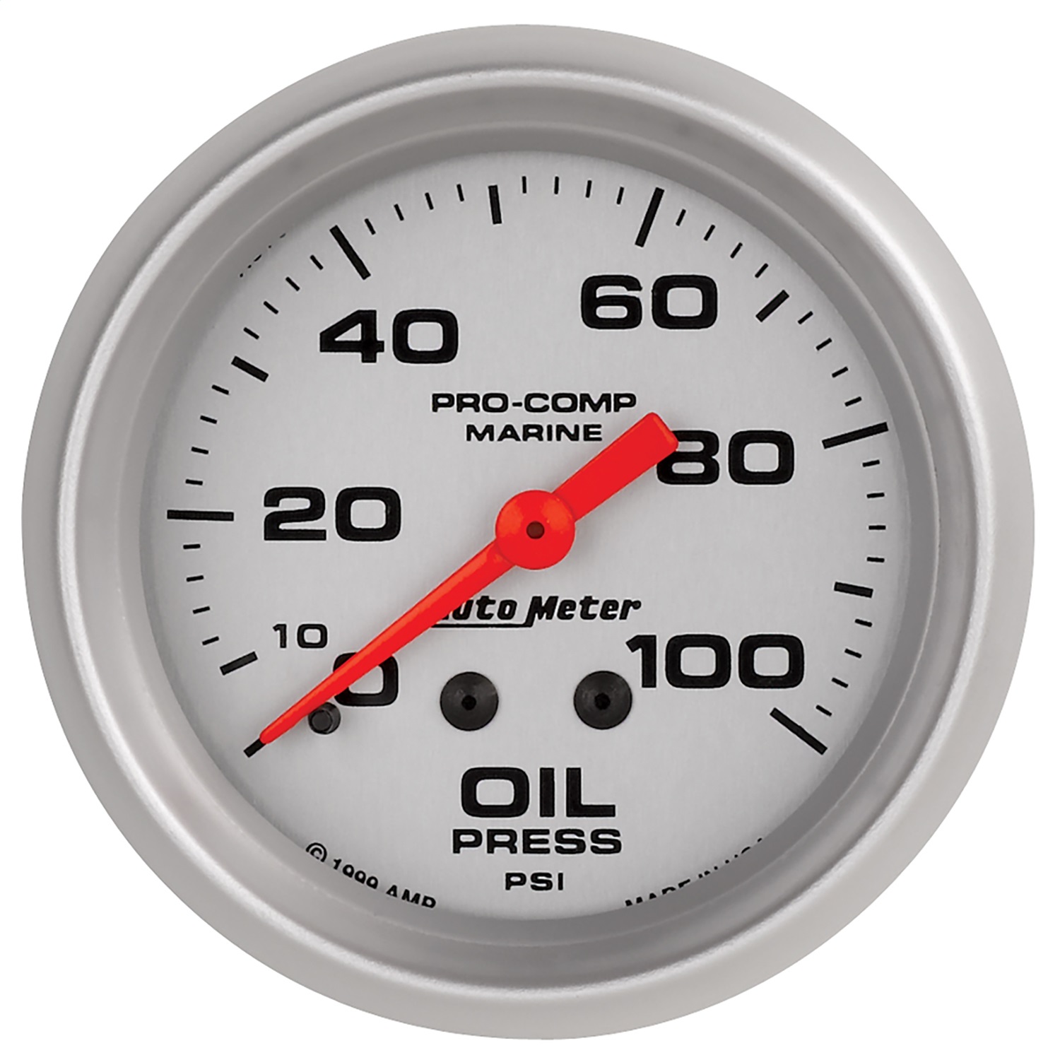AutoMeter 200777-33 - 2-5/8 in. OIL PRESSURE, 0-100 PSI, MARINE SILVER ULTRA-LITE AutoMeter 200777-33 - 2-5/8 in. OIL PRESSURE, 0-100 PSI, MARINE SILVER ULTRA-LITE