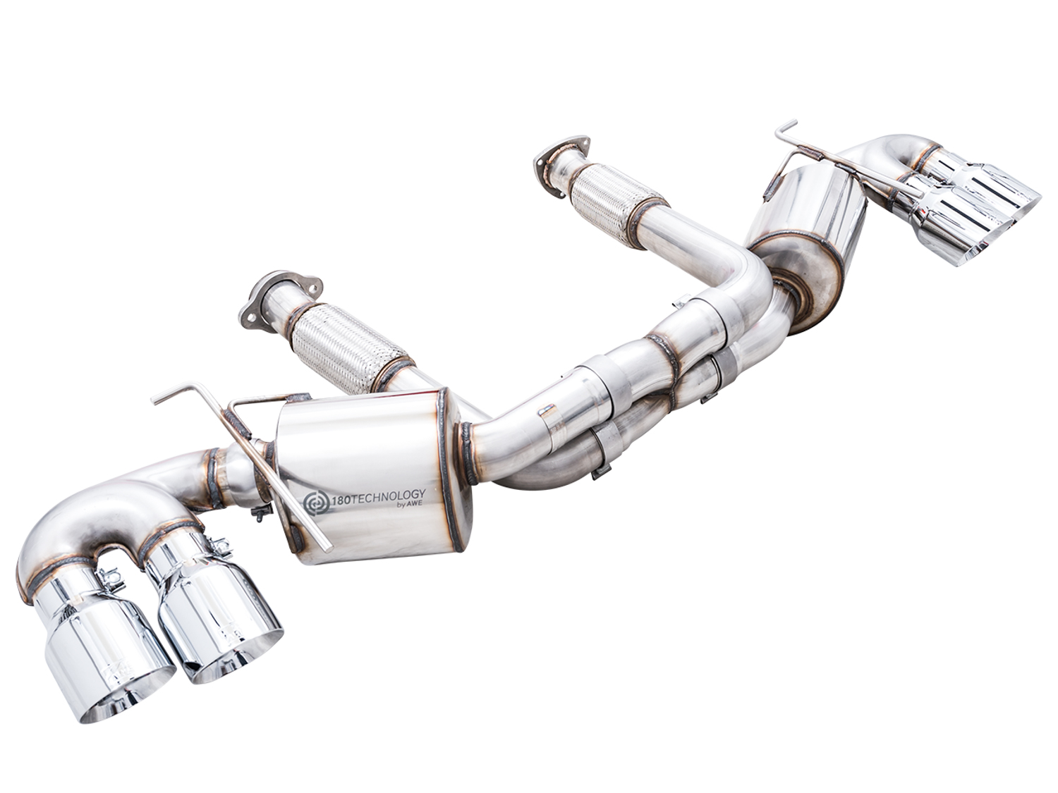 AWE 3015-42151 - 2020 Chevrolet Corvette (C8) Touring Edition Exhaust - Quad Chrome Silver Tips AWE 3015-42151 - 2020 Chevrolet Corvette (C8) Touring Edition Exhaust - Quad Chrome Silver Tips