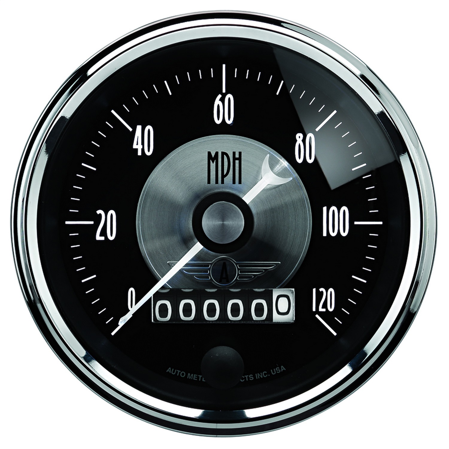 AutoMeter 2088 - Prestige Series Black 3-3/8in 120mph Electronic Programmable Speedometer Gauge