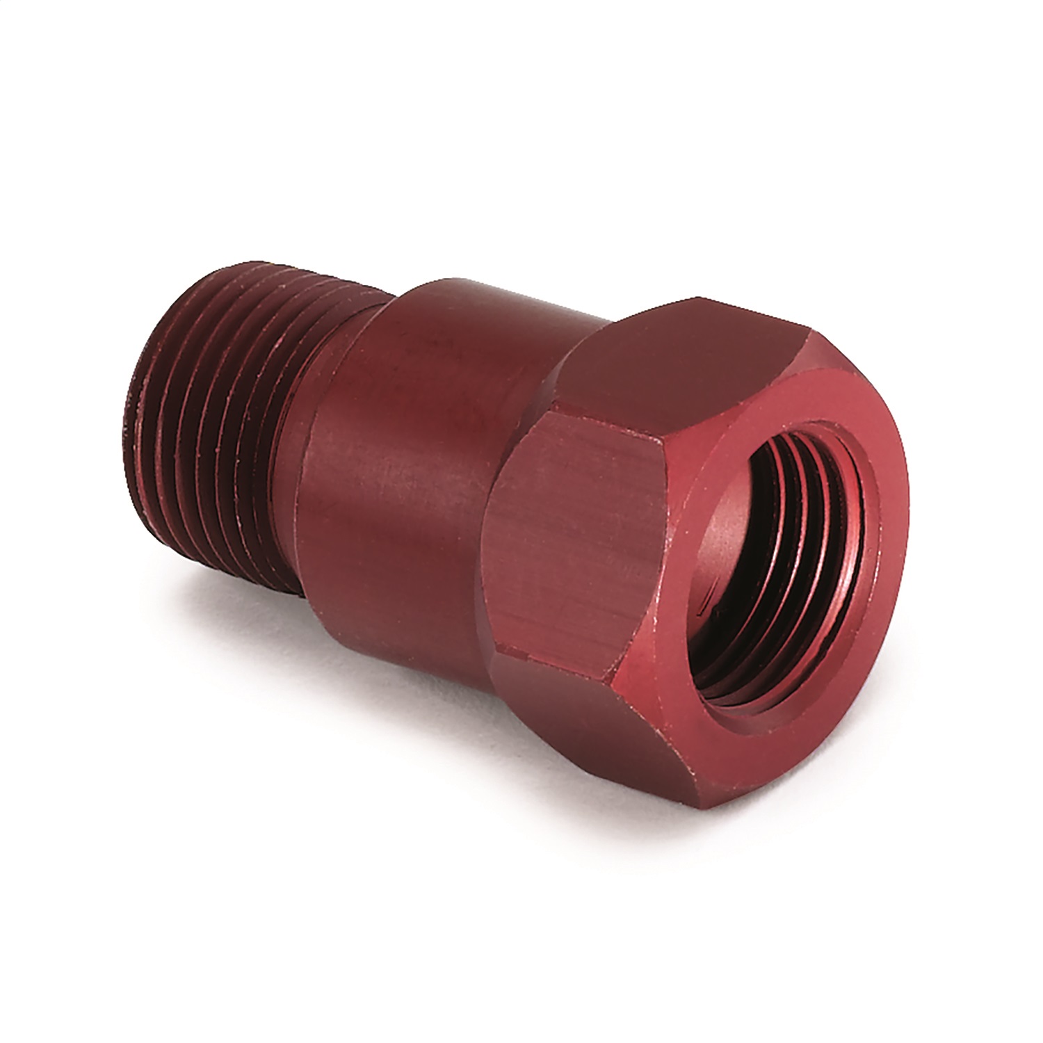 AutoMeter 2272 - Fitting Adapter 3/8in. NPT Male Aluminum Red For Mech. Temp. Gauge