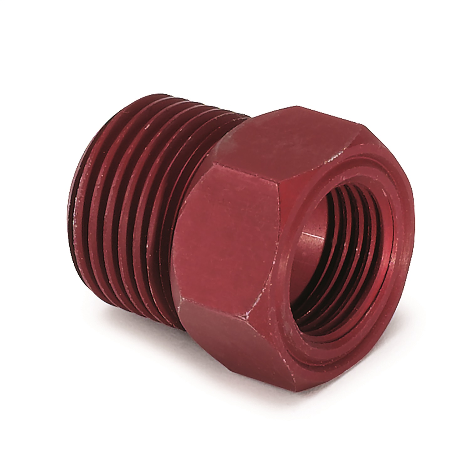 AutoMeter 2273 - Fitting Adapter 1/2in. NPT Male Aluminum Red For Mech. Temp. Gauge