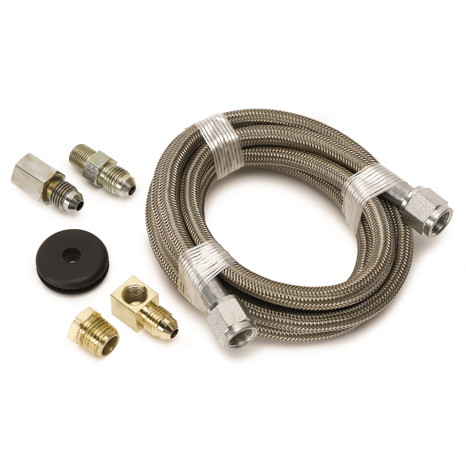 AutoMeter 3228 - #4 Braided SS Line (-4AN) 6ft -4AN and 1/8in NPTF Fittings