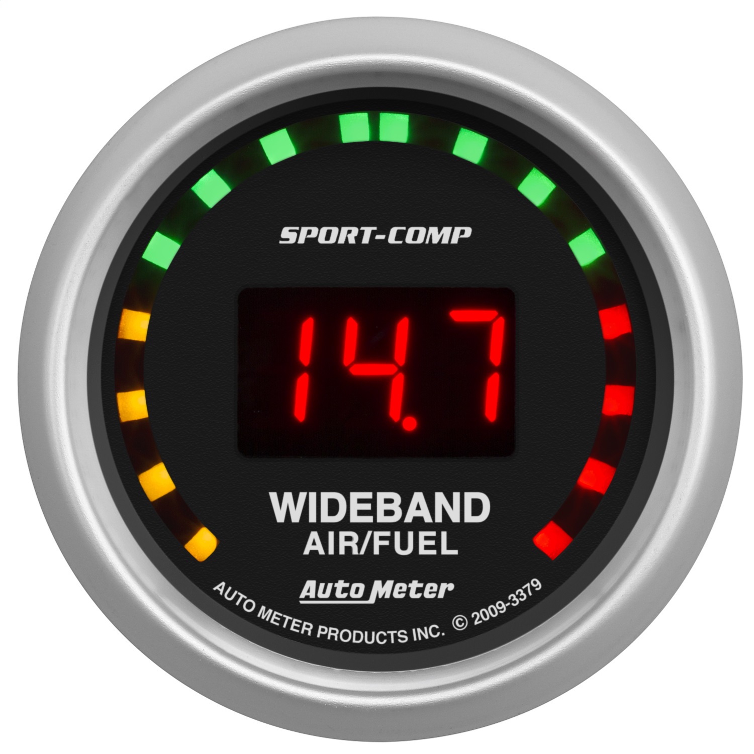 AutoMeter 3379 - Sport-Comp 52mm Digital Wideband Air/Fuel Ratio Street Gauge
