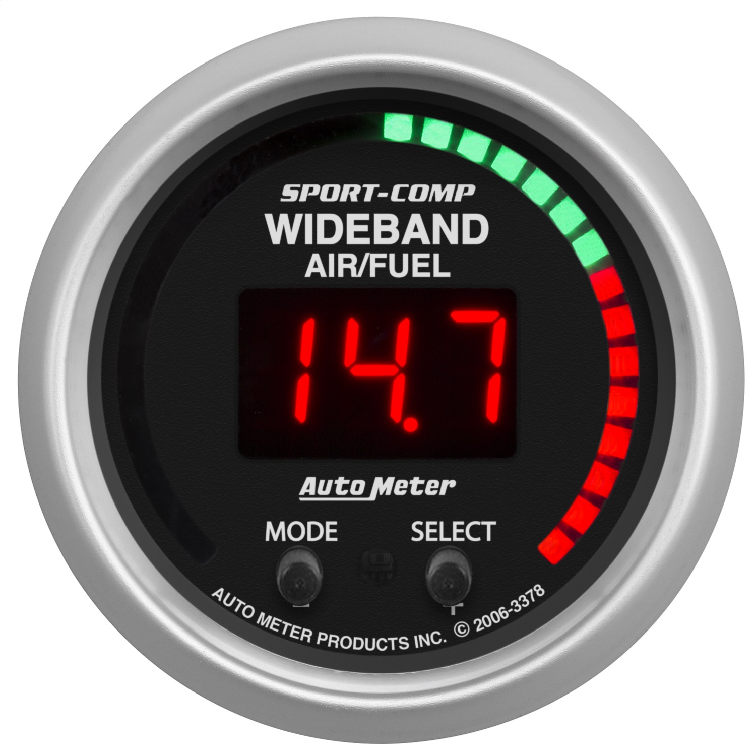 AutoMeter 3378 - Sport-Comp 52mm Wideband Air/Fuel Gauge