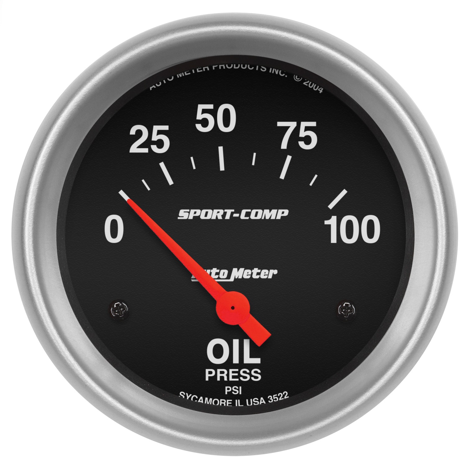 AutoMeter 3522 - Sport-Comp 66.7mm 0-100 PSI Short Sweep Electronic Oil Pressure Gauge