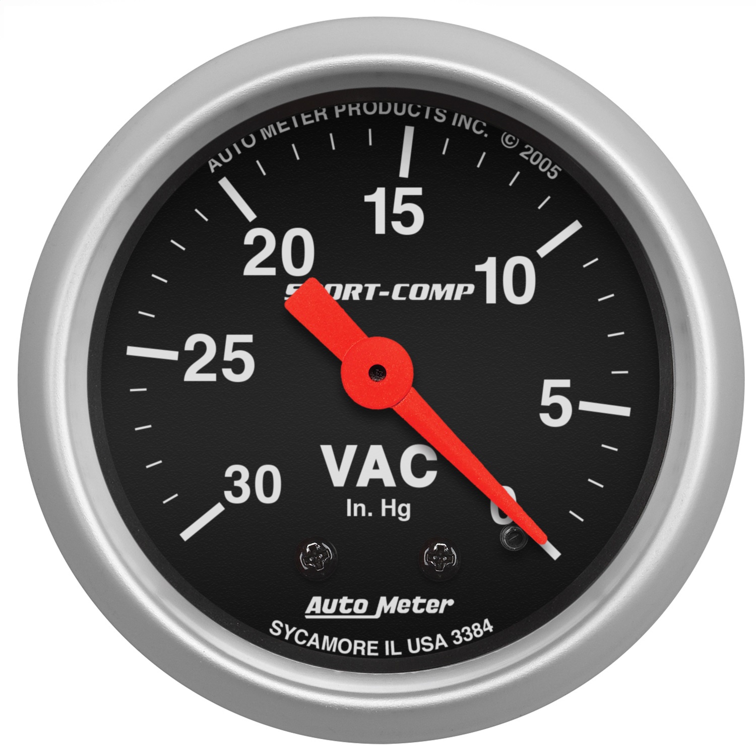 AutoMeter 3384 - Sport-Comp 2-1/16in. 30 IN HG Mechanical Vacuum Gauge