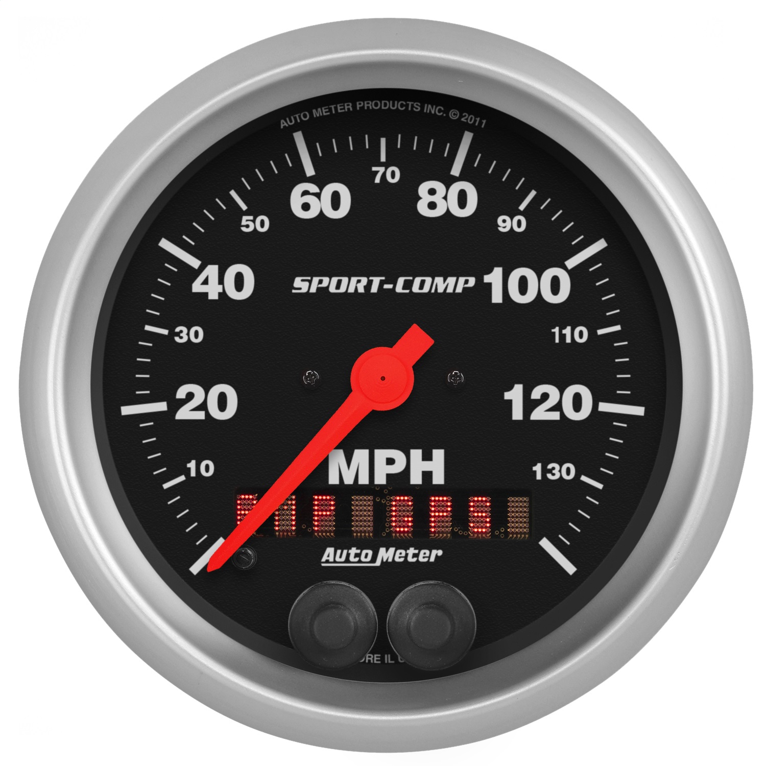 AutoMeter 3982 - Sport-Comp 3-3/8 inch 140 MPH Electronic Speedometer w/ GPS Rally Nav Display Gauge