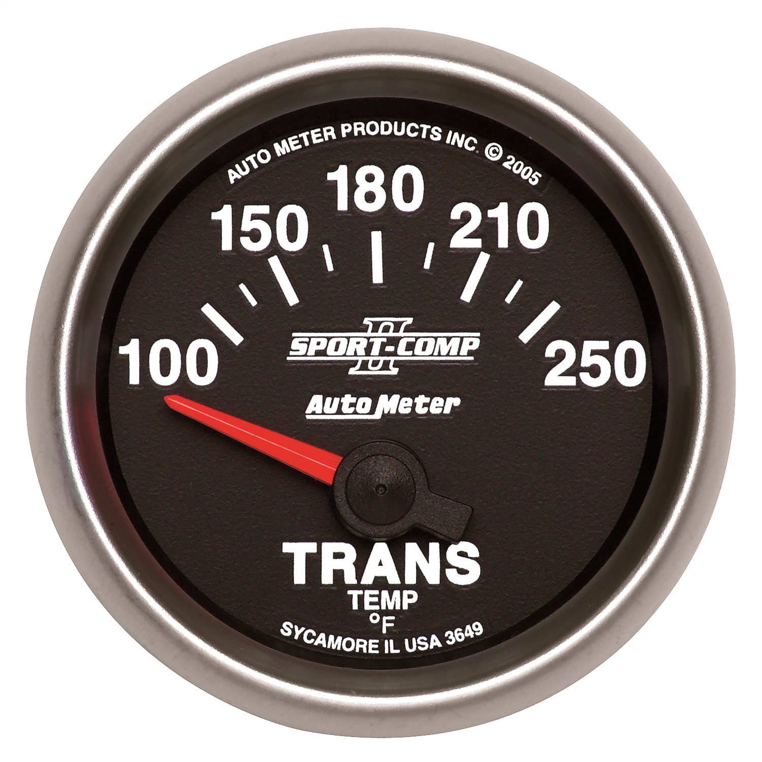 AutoMeter 3649 - Sport-Comp II Short Sweep Electronic 100-250 Deg F Transmission Temp Gauge