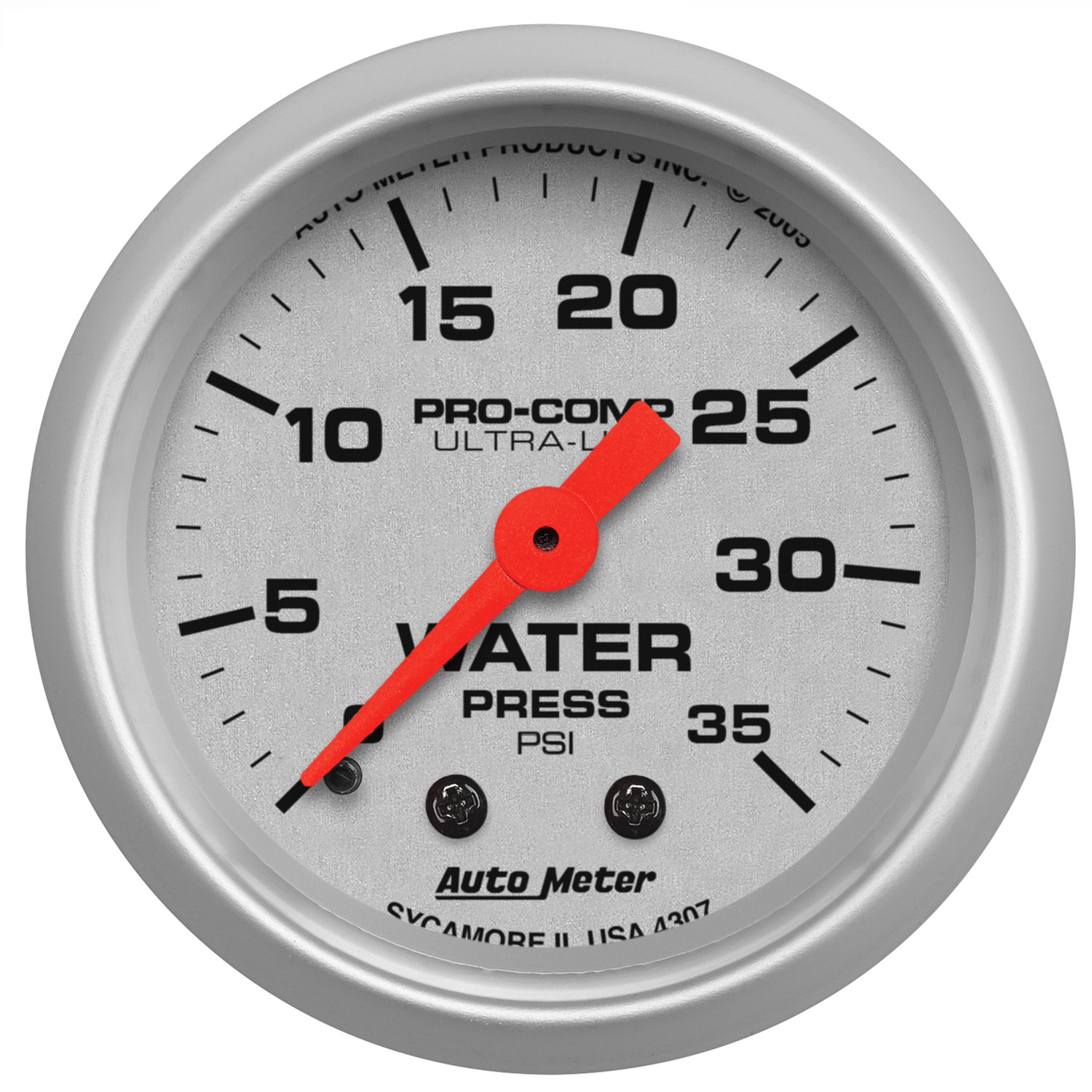 AutoMeter 4307 - Ultra-Lite 52mm 35 PSI Mechanical Water Pressure Gauge