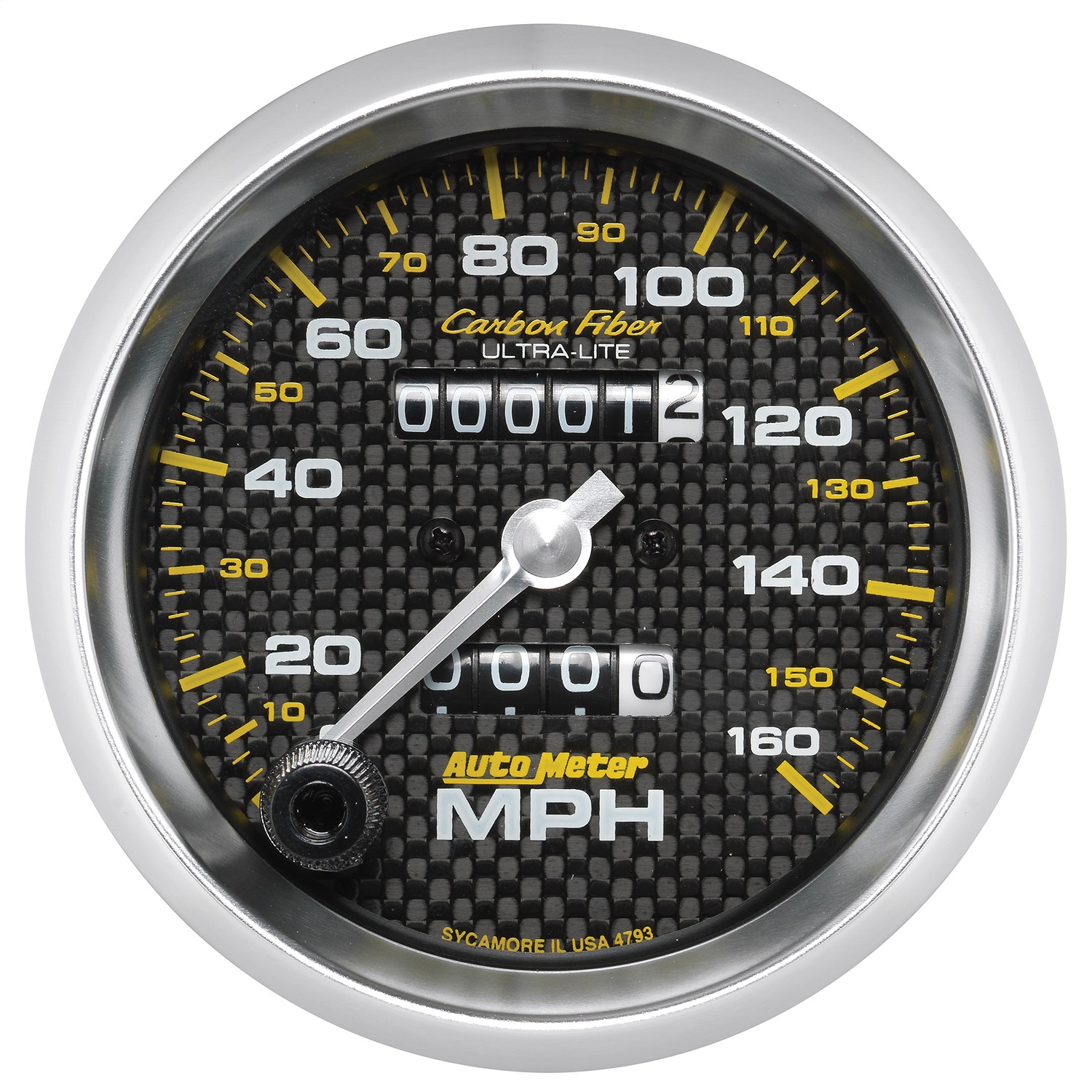 AutoMeter 4793 - 3-3/8in Carbon Fiber 0-160MPH Mechanical Speedometer AutoMeter 4793 - 3-3/8in Carbon Fiber 0-160MPH Mechanical Speedometer