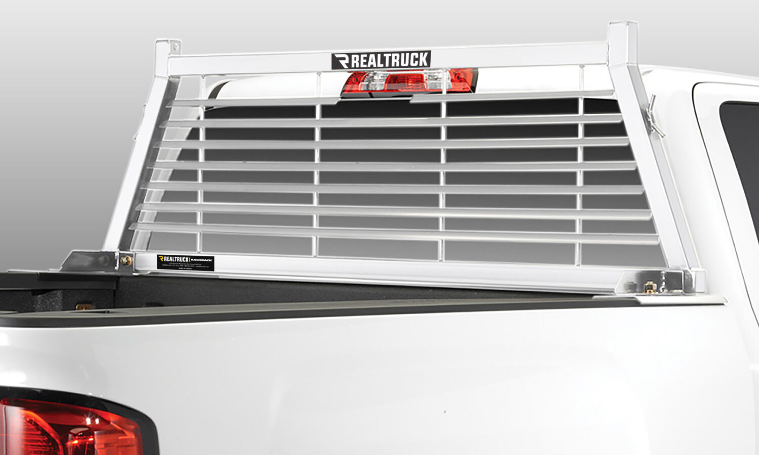 Backrack 12700W - 99-23 Ford F-250/350 SD Louvered Rack Frame ONLY (Req. HW) - White Backrack 12700W - 99-23 Ford F-250/350 SD Louvered Rack Frame ONLY (Req. HW) - White