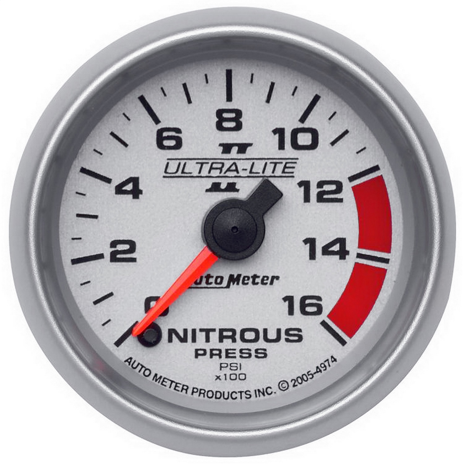 AutoMeter 4974 - Ultra-Lite II 2 1/16in FSE 0 - 1600 PSI Nitrous Pressure Gauge AutoMeter 4974 - Ultra-Lite II 2 1/16in FSE 0 - 1600 PSI Nitrous Pressure Gauge