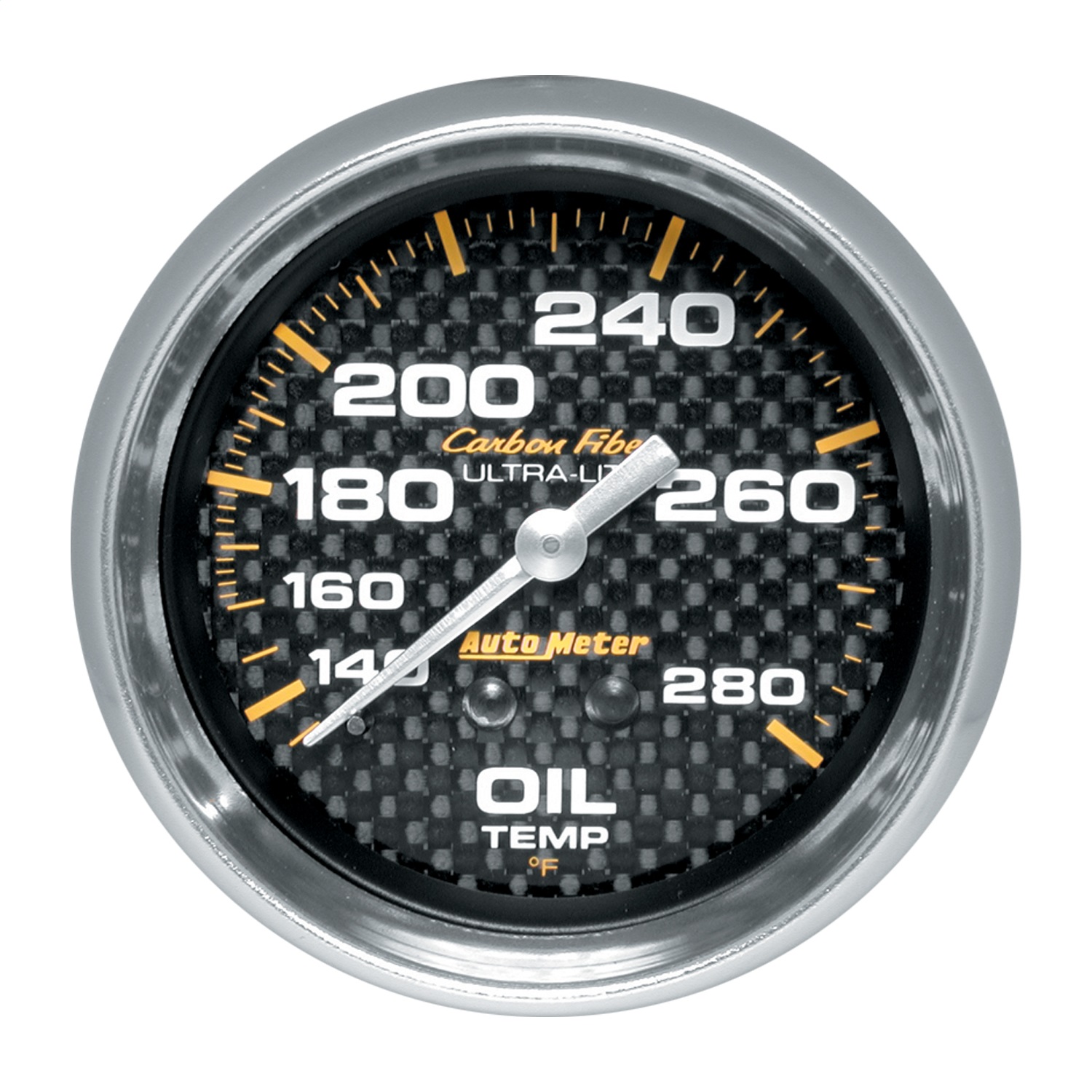 AutoMeter 4841 - Carbon Fiber 2-5/8in 140-280 Deg F Mechanical Oil Temp Gauge