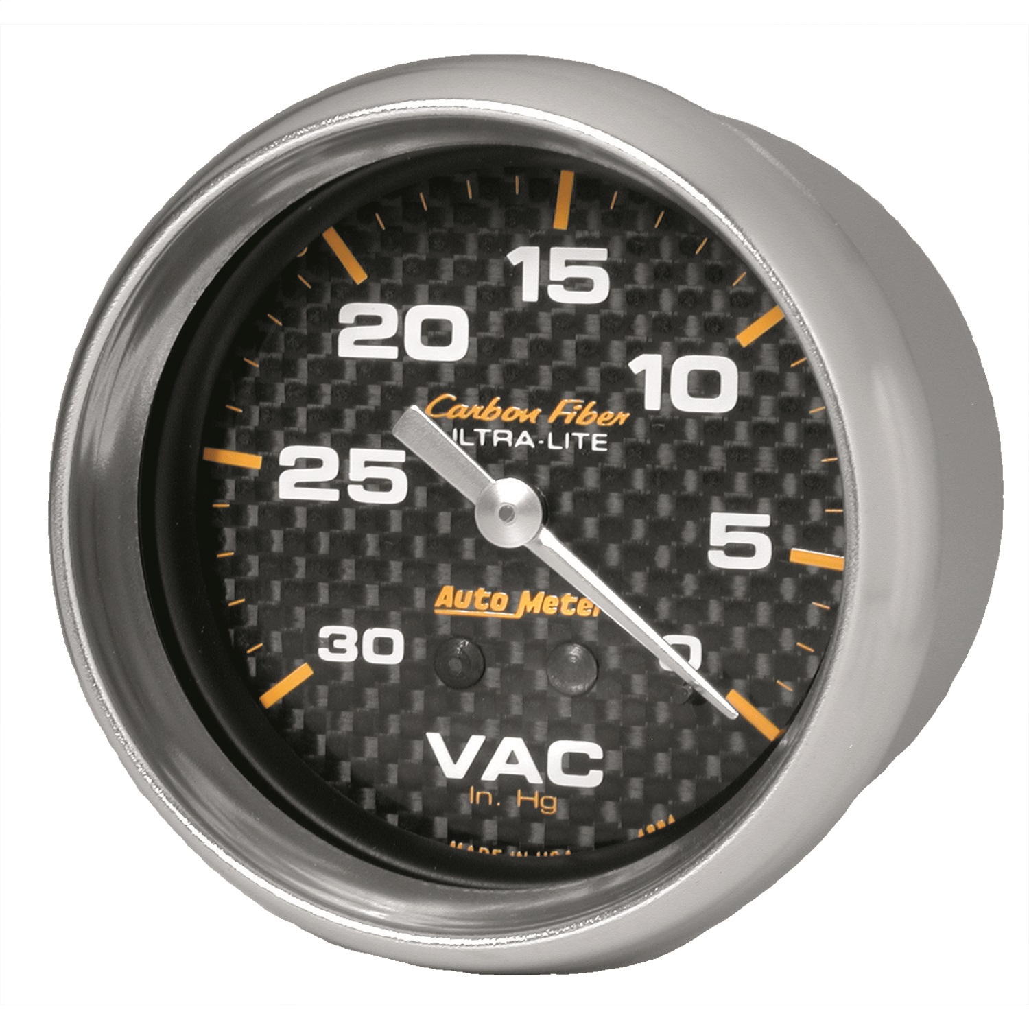 AutoMeter 4884 - Gauge Vacuum 2-5/8in. 30Inhg Mechanical Carbon Fiber