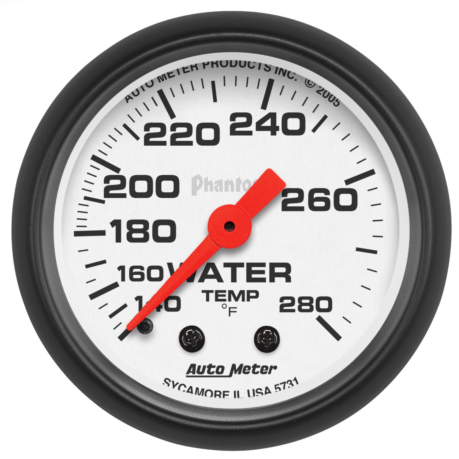 AutoMeter 5731 - Phantom 52mm 140-280 Deg F Mechanical Water Temp Gauge