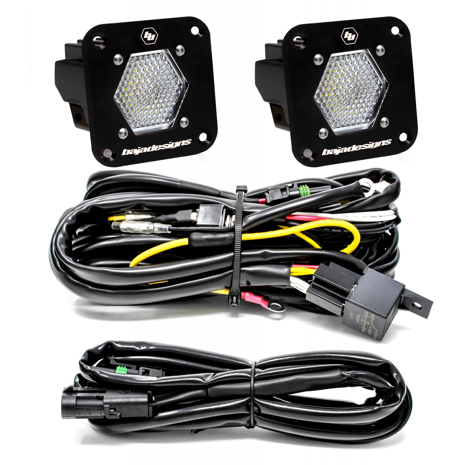 Baja Designs 387809 - LED Light Pods S1 Pair Work/Scene LED Flush Mount Backup Kit Baja Designs 387809 - LED Light Pods S1 Pair Work/Scene LED Flush Mount Backup Kit