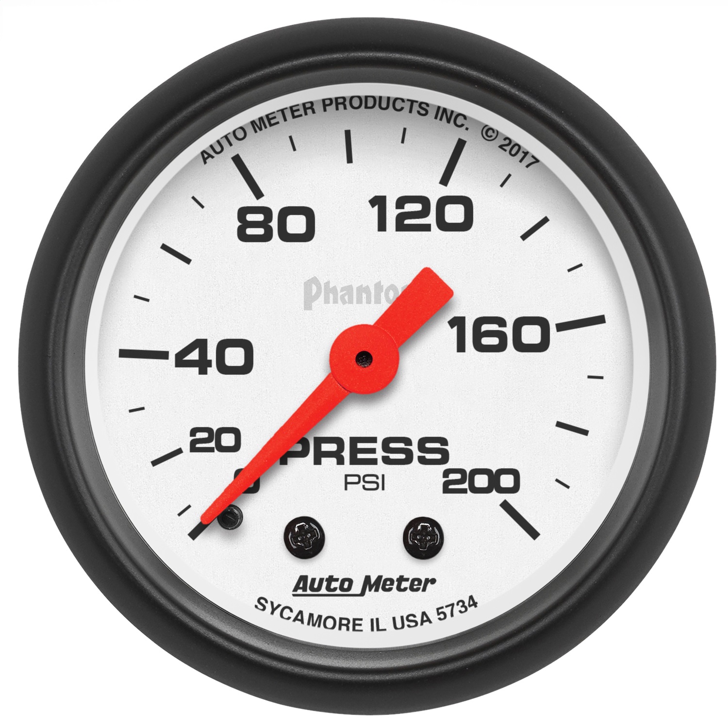 AutoMeter 5734 - 2-1/16 in. PRESSURE, 0-200 PSI, PHANTOM