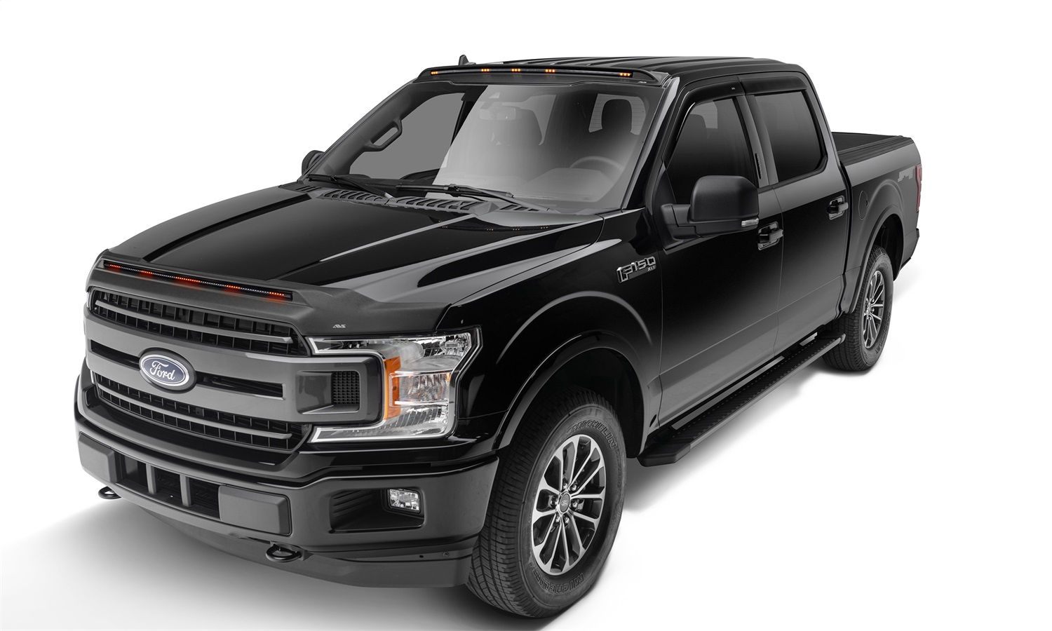 Auto Ventshade (AVS) 953096 - 15-20 Ford F-150 (Excl. Raptor) Low Profile Aeroskin Lightshield Pro - Black
