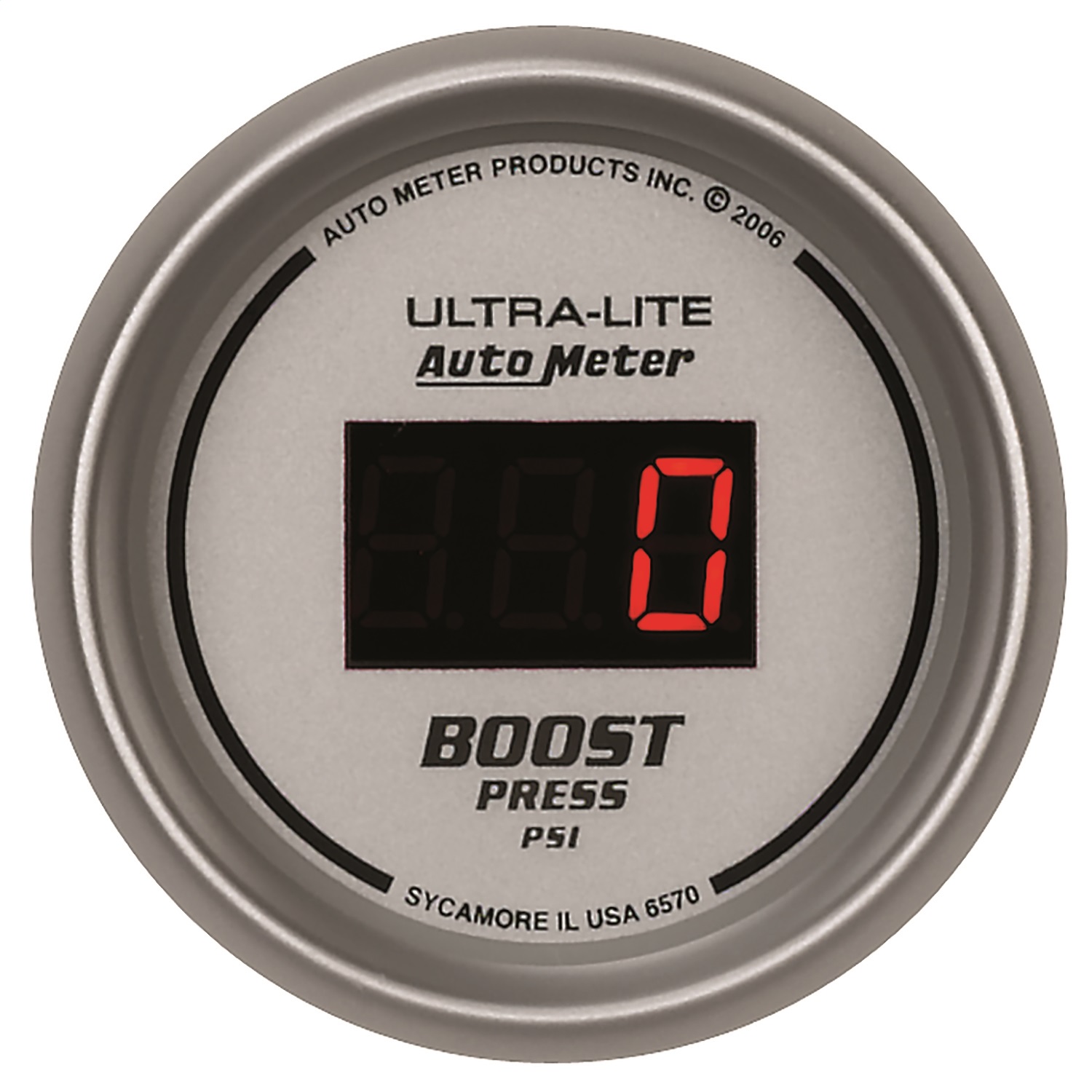 AutoMeter 6570 - Ultra-Lite 2-1/16in 5-60 PSI Digital Boost Pressure Gauge - Silver