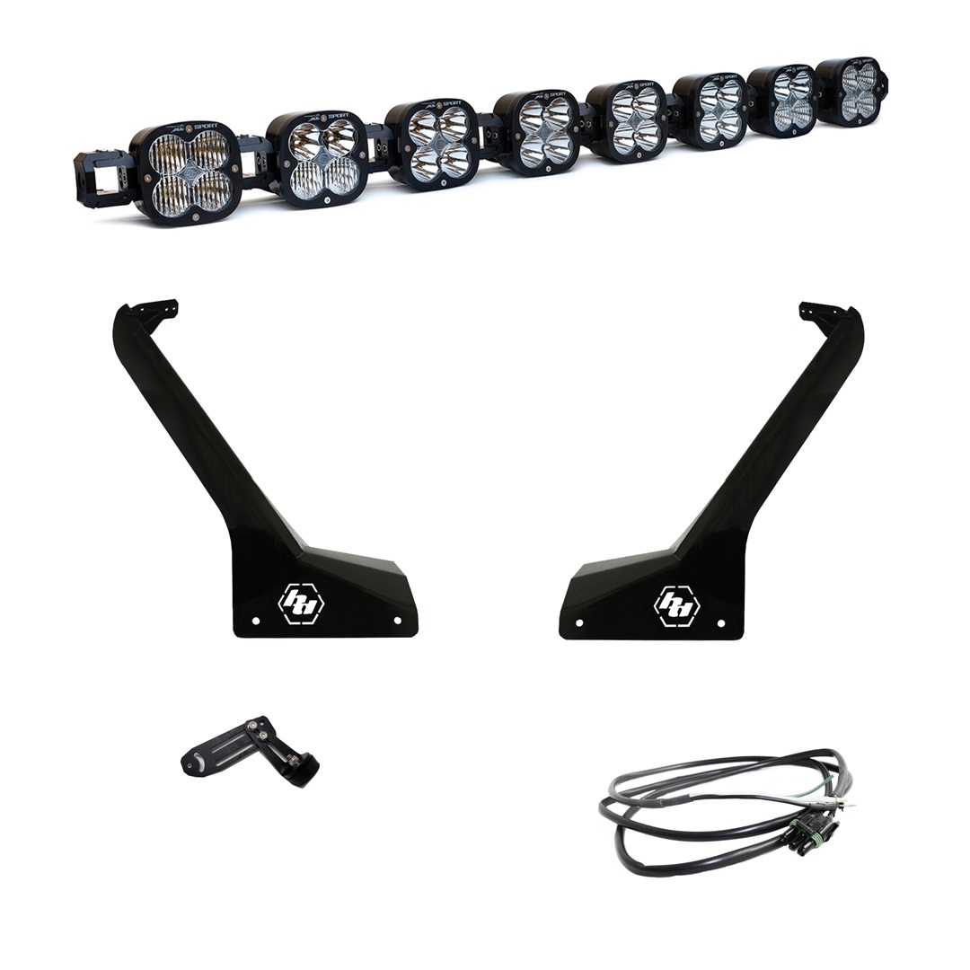 Baja Designs 447664UP - Jeep JL/JT Roof Bar LED Light Kit 8 XL Linkable w/Upfitter