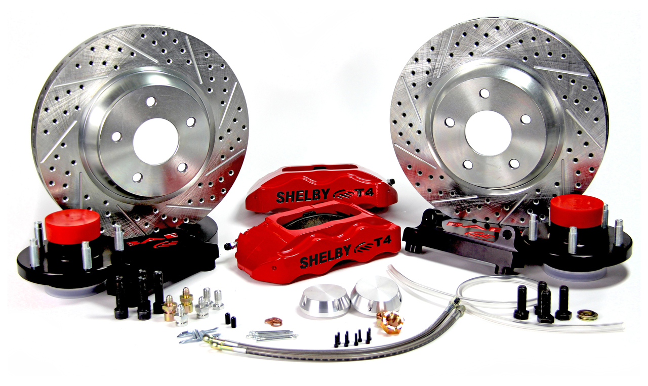 Baer Brakes 4261301R - Brake System 13 Inch Front Track4Shelby Logo Red 74-78 Mustang II
