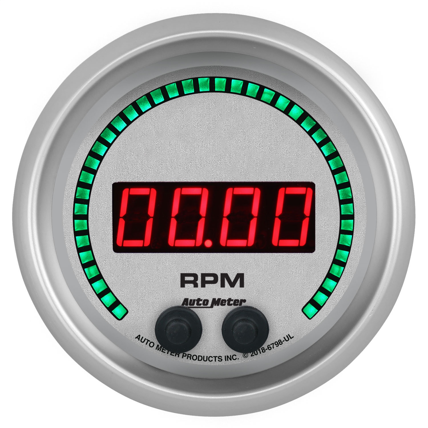 AutoMeter 6798-UL - 85.7mm Silver 0-16K RPM Tachometer Ultra-Lite Elite Digital Gauge