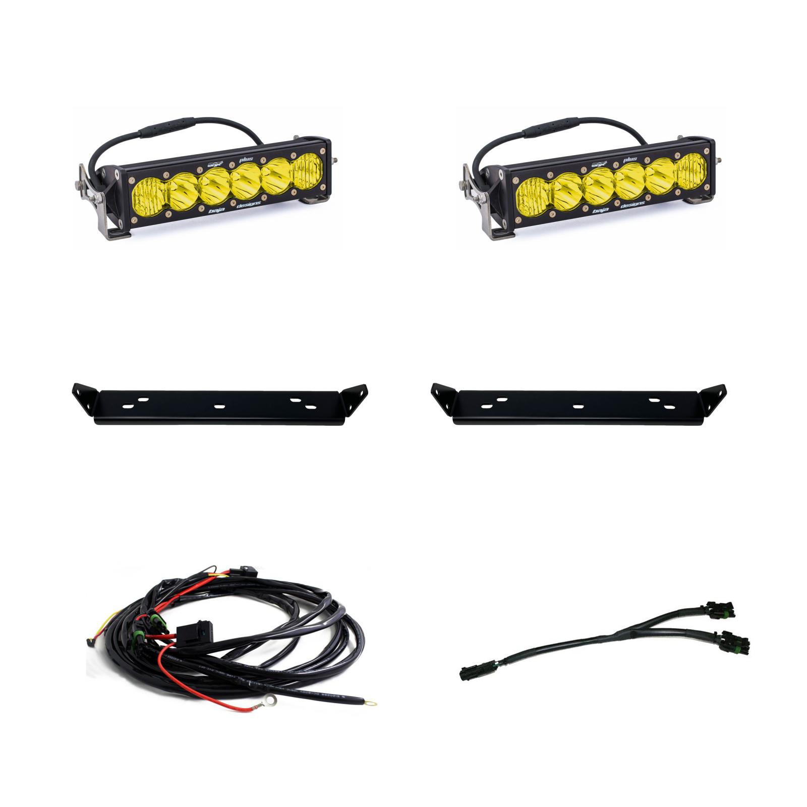 Baja Designs 448064 - 10 Inch Onx6 D/C Baja Amber Behind Grill Kit fits 21-On Ford Raptor