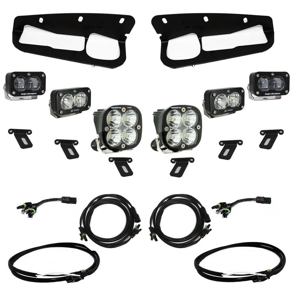 Baja Designs 448175UP - Ford Bronco (21-Present) S2 SAE FPK Pro w/Upfitter Wiring Harness for OEM Steel Bumper