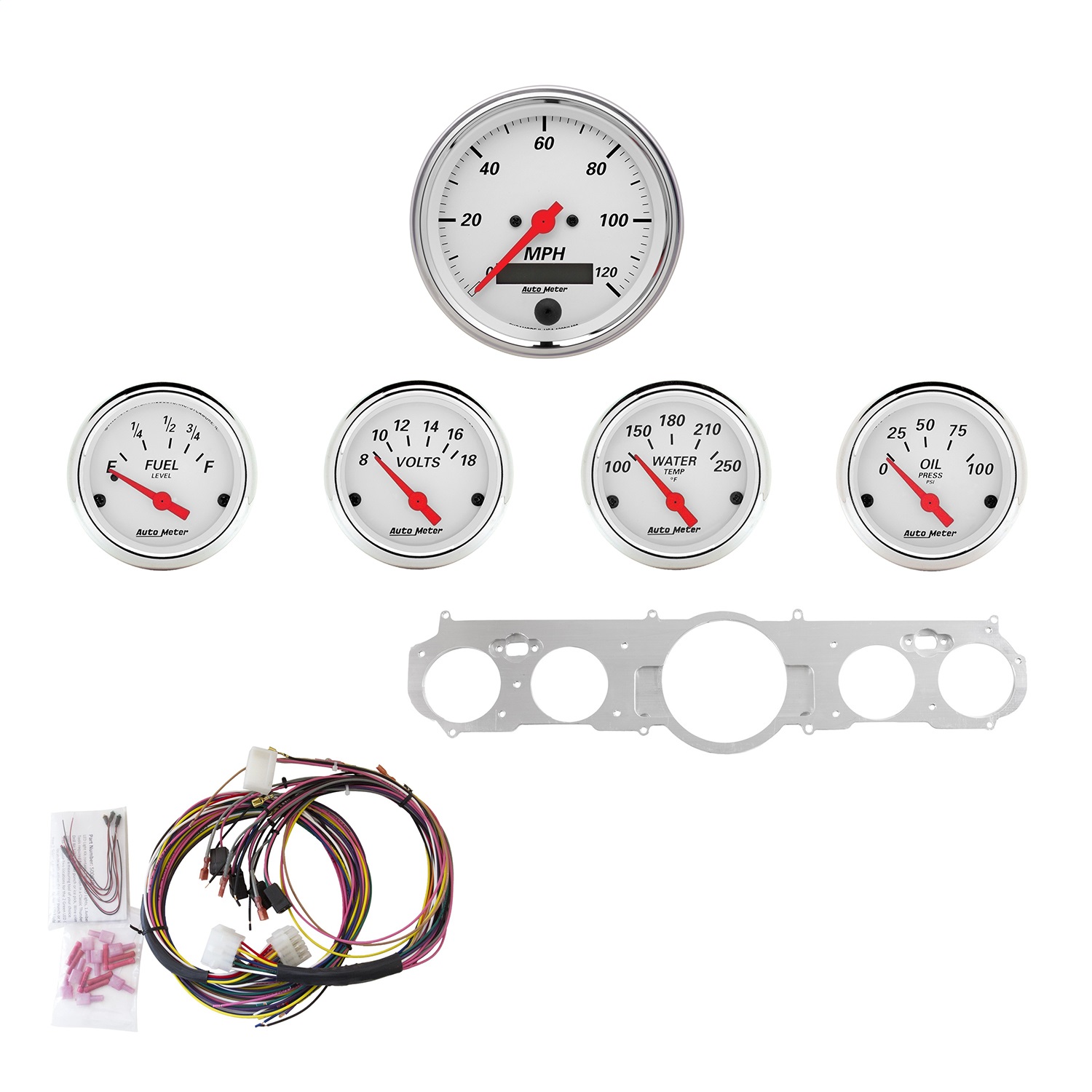 AutoMeter 7035-AW - 5 GAUGE DIRECT-FIT DASH KIT, MUSTANG 65-66, ARCTIC WHITE