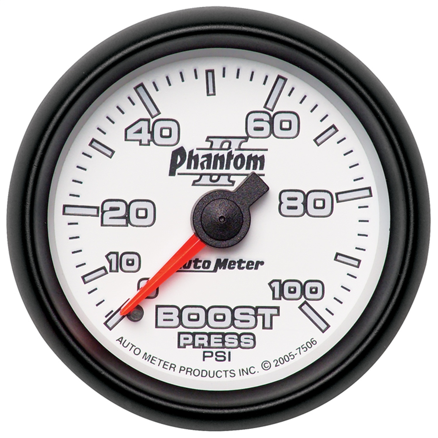 AutoMeter 7506 - Phantom II 52.4mm Mechanical 0-100psi Boost Gauge AutoMeter 7506 - Phantom II 52.4mm Mechanical 0-100psi Boost Gauge