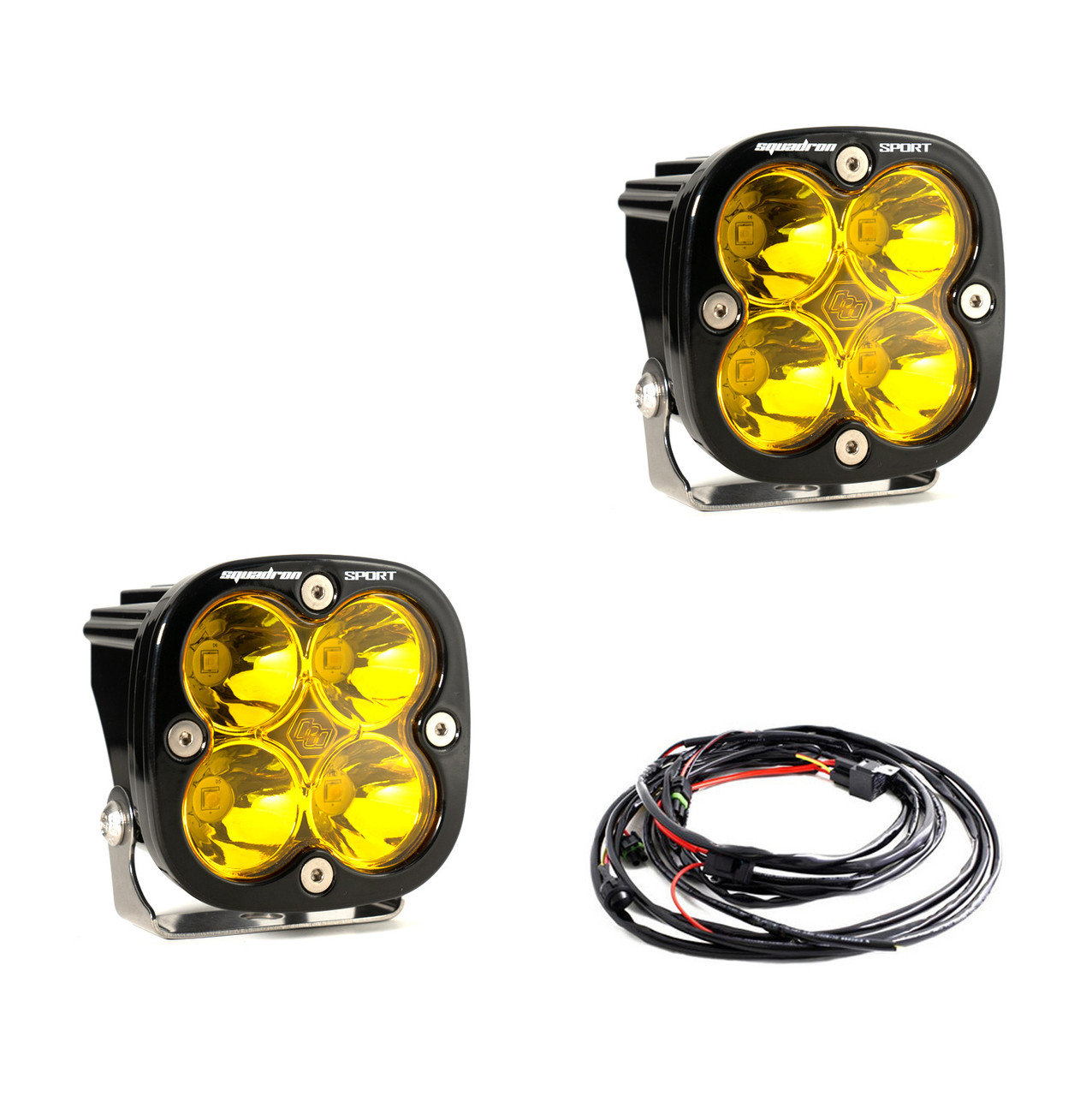 Baja Designs 557811 - LED Light Pods Baja Amber Lens Spot Pair Squadron Sport