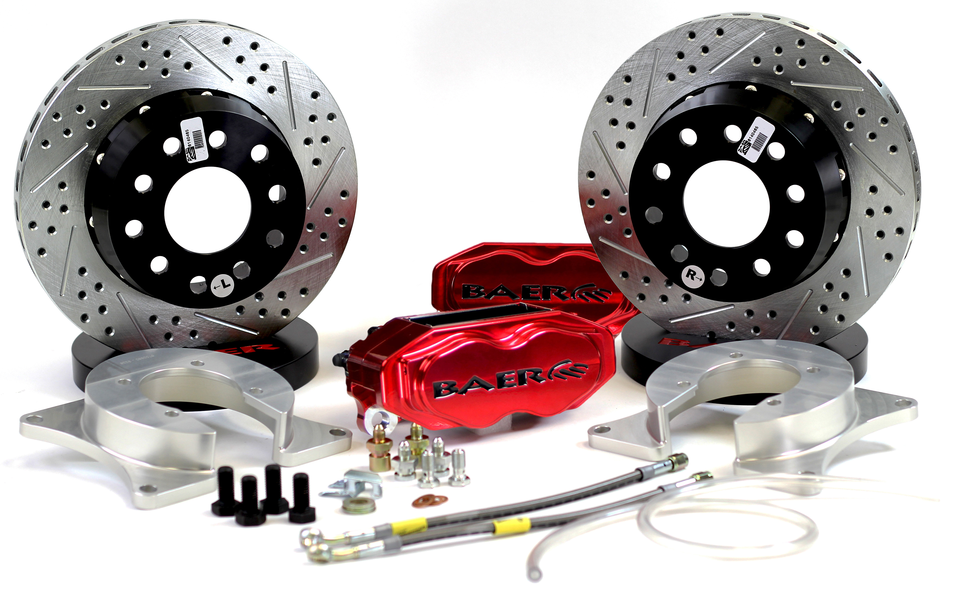 Baer Brakes 4262322FR - Brake System 11 Inch Rear SS4+ Deep Stage Fire Red Ford 9 Inch Big Bearing