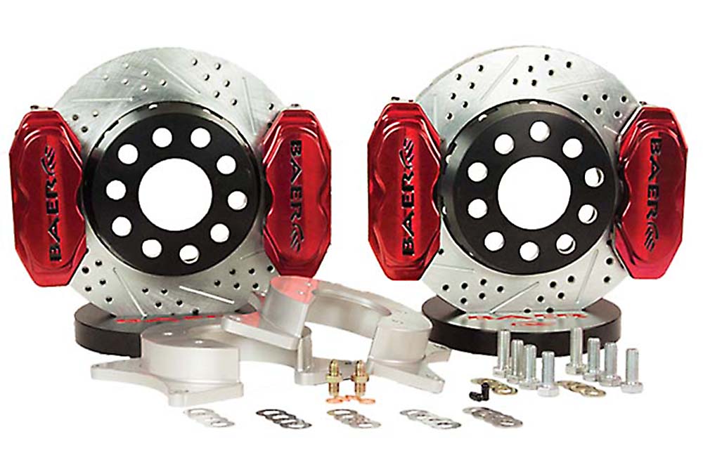 Baer Brakes 4262683FR - Brake System 11 Inch Rear SS4+ 1.375 Inch Pistons Deep Stage 4-Caliper Fire Red Ford 9 Inch Small Bearing