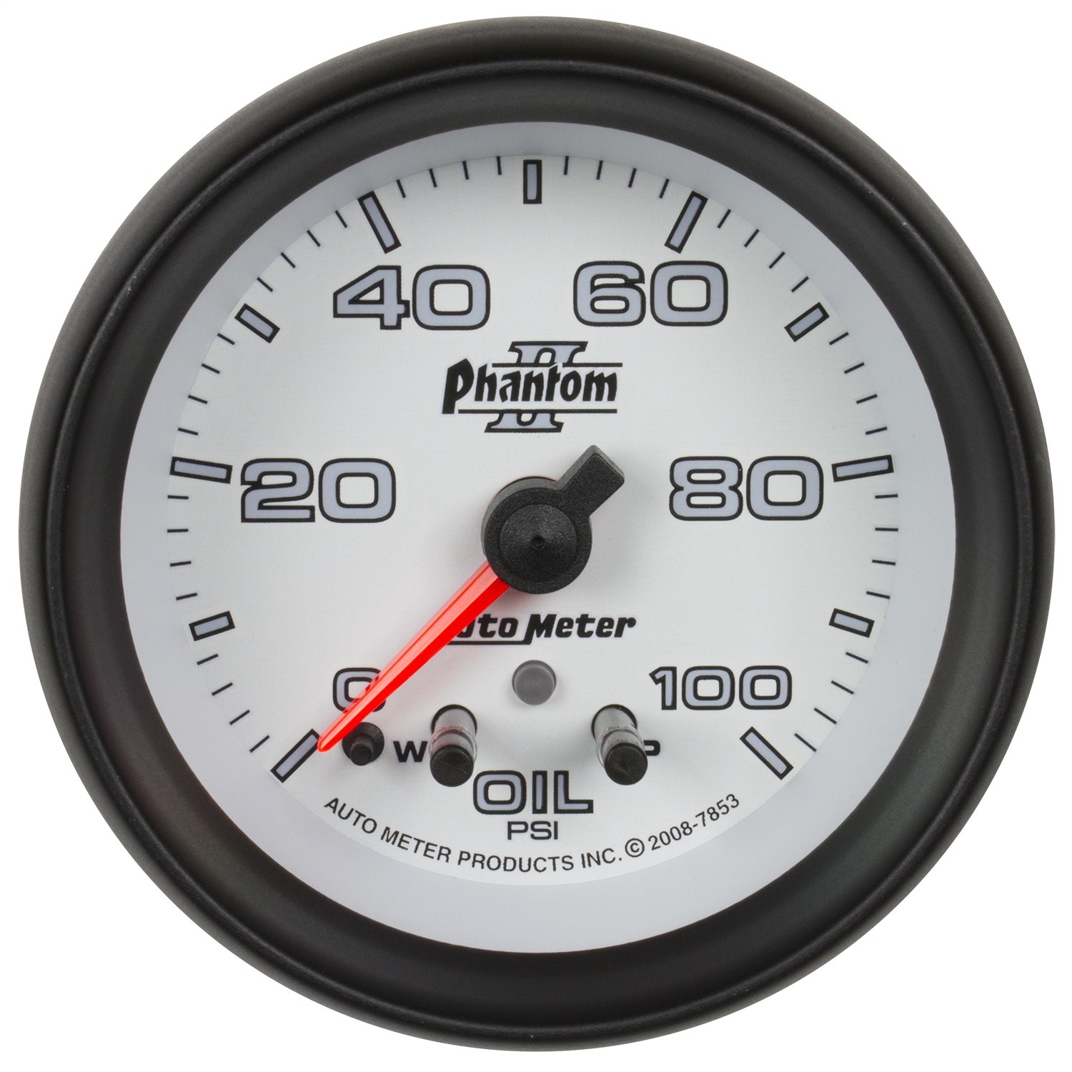 AutoMeter 7853 - Phantom II 2-5/8in 100 PSI Stepper Motor Oil Pressure Gauge