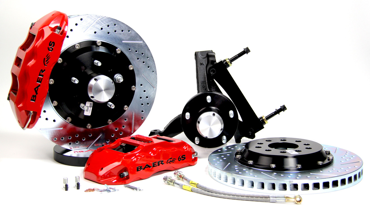 Baer Brakes 4301109R - Brake System 14 Inch Front Extreme+ Red 78-87 GM G Body Modified Drop Spindles