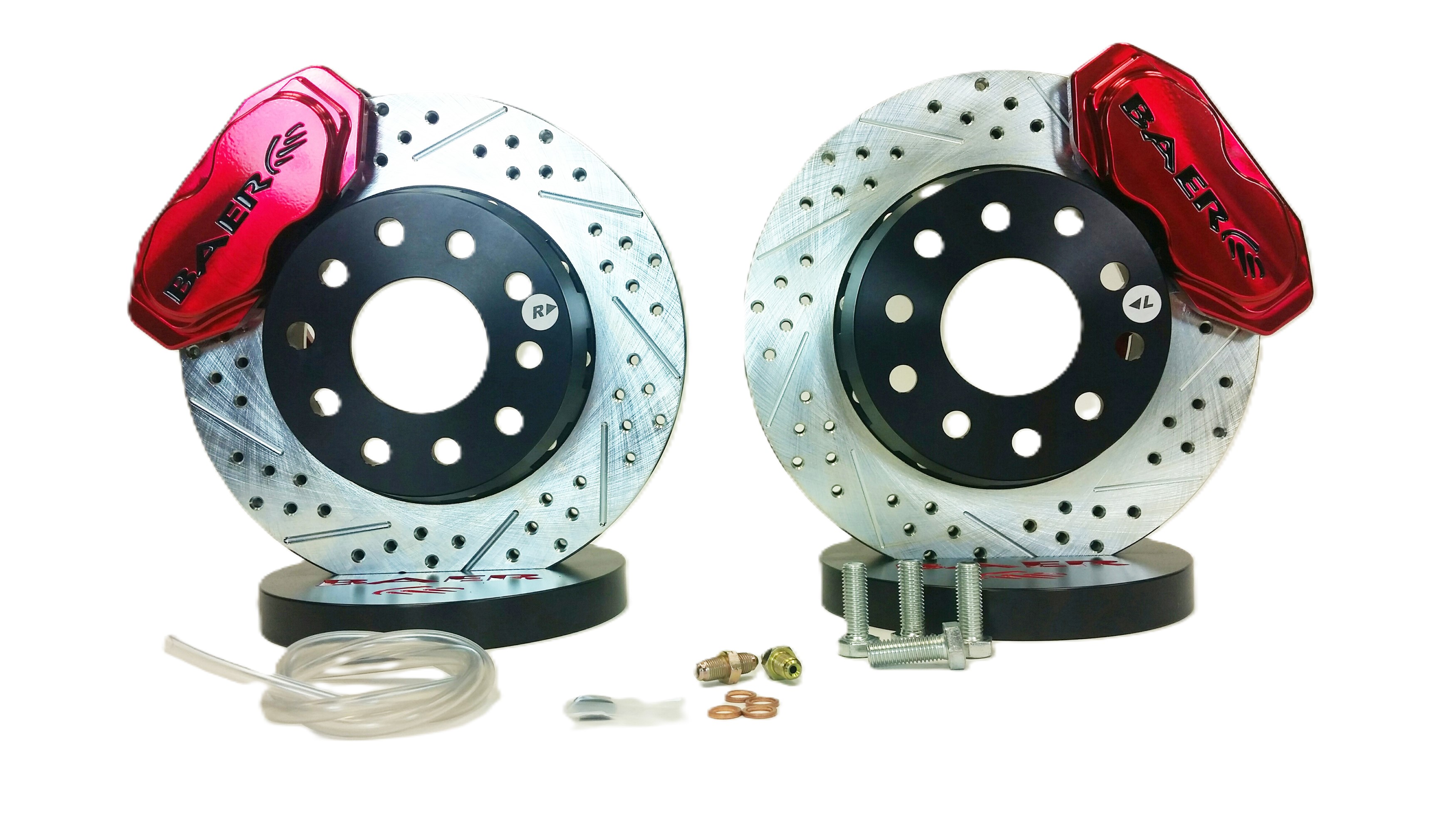 Baer Brakes 4301458FR - Brake System 11 Inch Front SS4+ Deep Stage Drag Race Fire Red TRZ Spindle Mount
