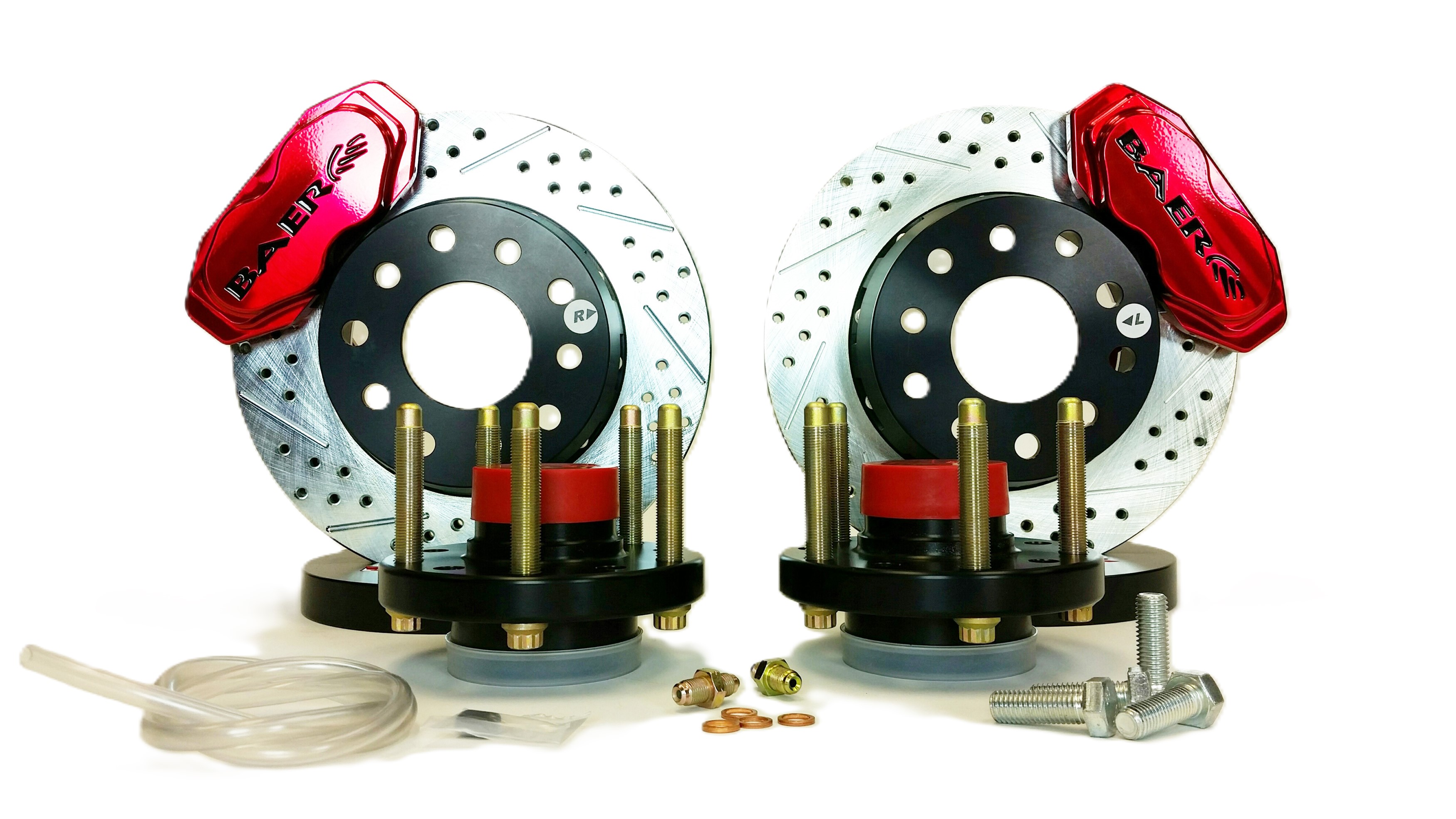 Baer Brakes 4301456FR - Brake System 11 Inch Front SS4+ Deep Stage Drag Race Fire Red 78-87 GM G Body
