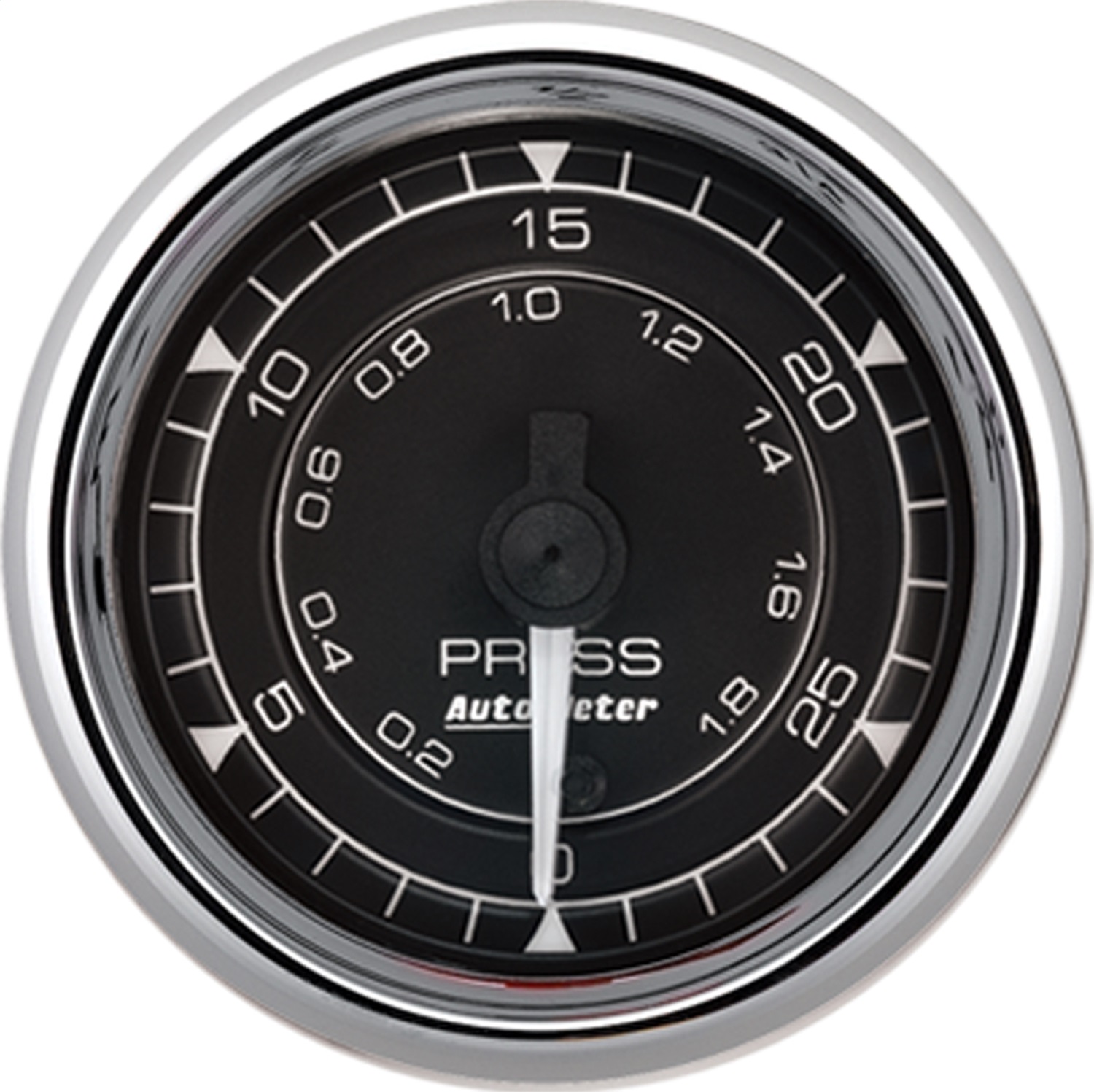 AutoMeter 9764 - Chrono 2-1/16in 30PSI Digital Stepper Motor Pressure Gauge - Chrome