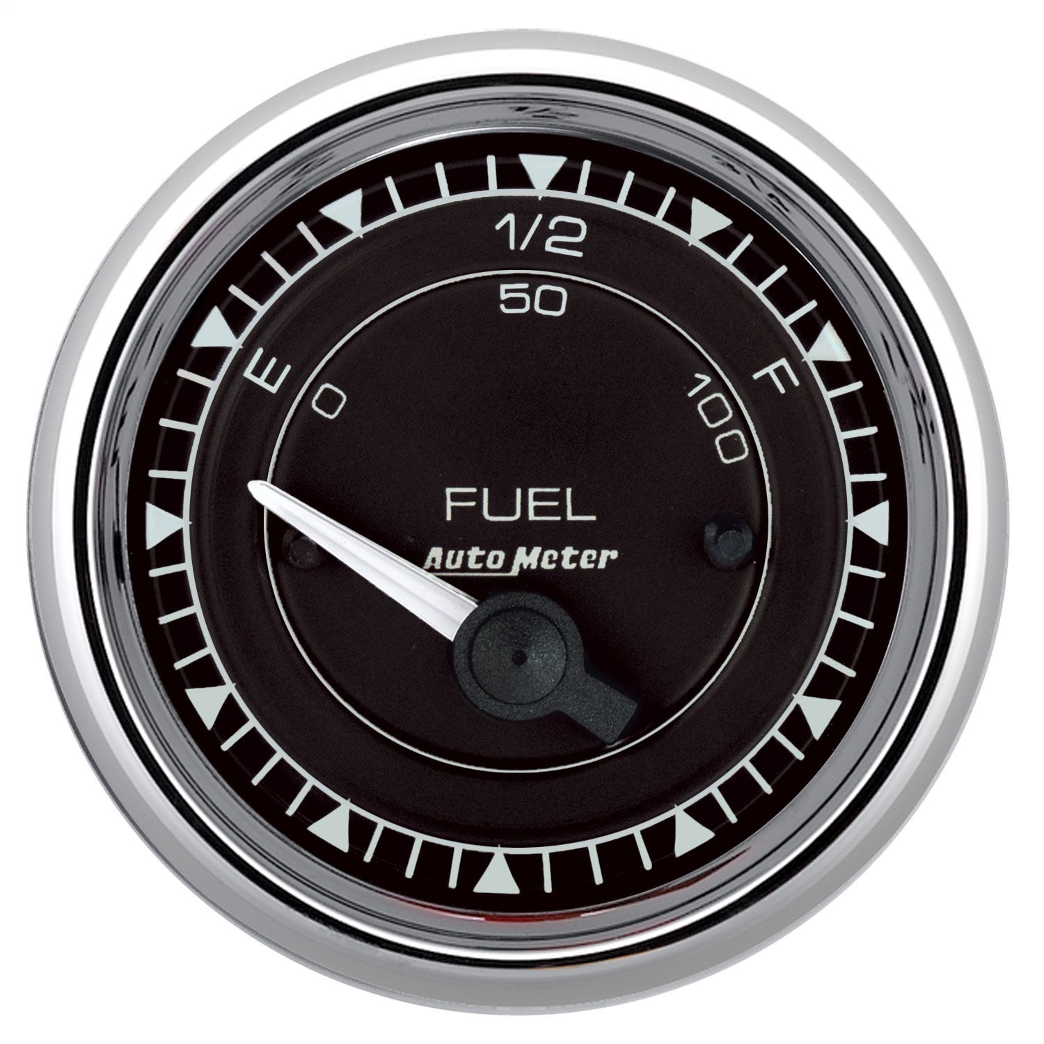 AutoMeter 9714 - Chrono 2-1/16in 0E 0-90 Ohm Electric Fuel Level Gauge - Chrome