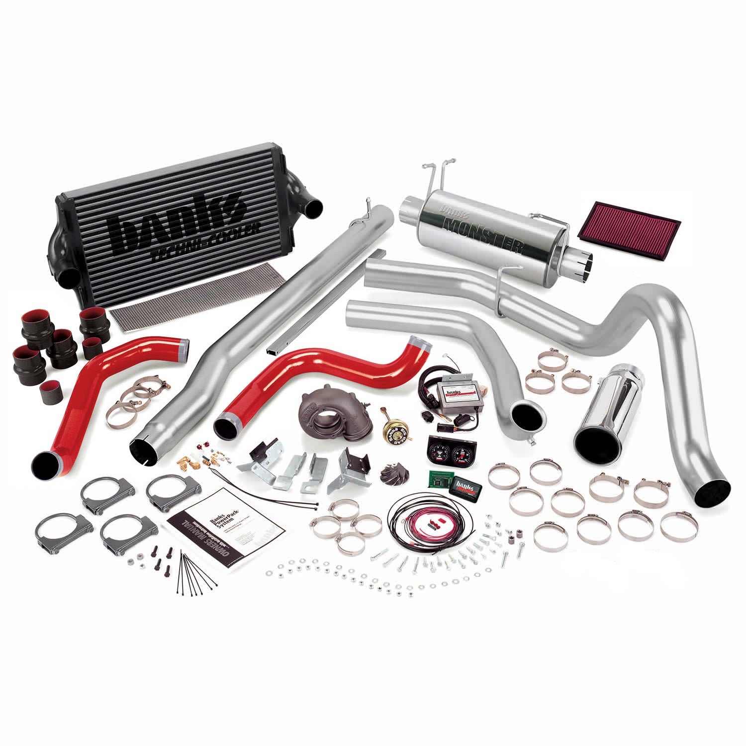 Banks Power 47556 - PowerPack Bundle Complete Power System W/Single Exit Exhaust Chrome Tip 99.5-03 Ford 7.3L F250/F350 Automatic Transmission Banks Power 47556 - PowerPack Bundle Complete Power System W/Single Exit Exhaust Chrome Tip 99.5-03 Ford 7.3L F250/F350 Automatic Transmission
