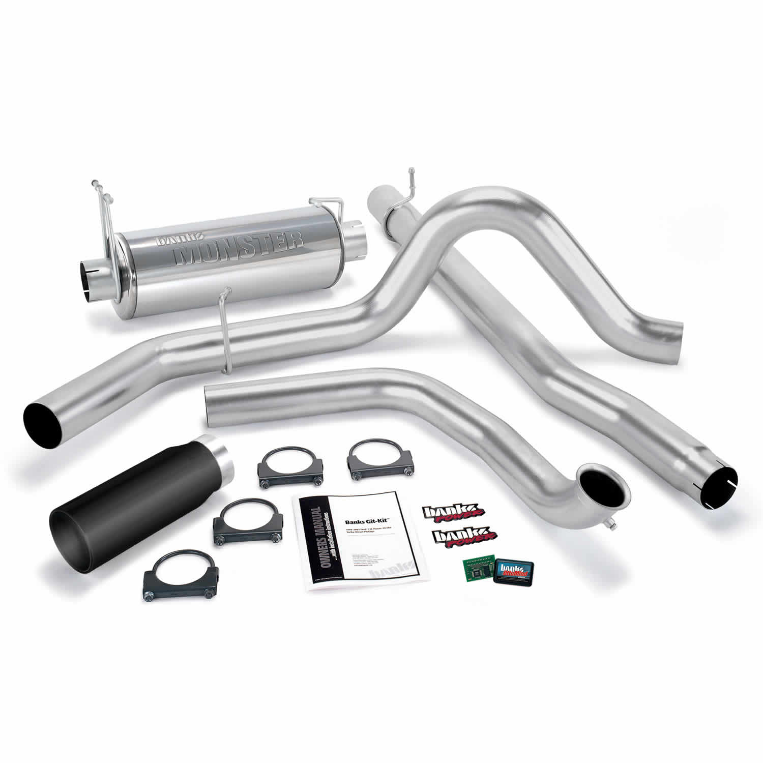 Banks Power 47514-B - Git-Kit Bundle Power System W/Single Exit Exhaust Black Tip 00-03 Ford 7.3L Excursion