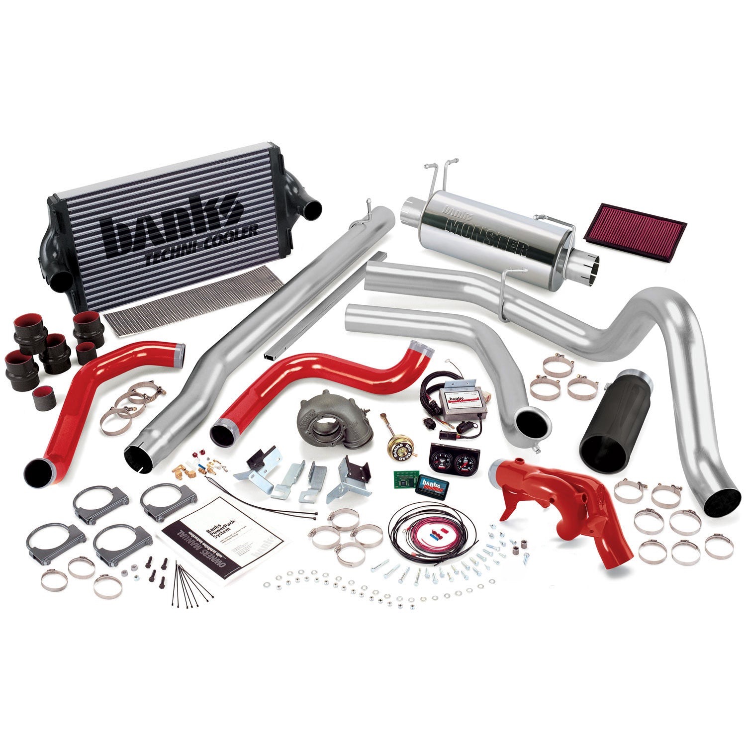 Banks Power 47541-B - PowerPack Bundle Complete Power System W/Single Exit Exhaust Black Tip 99.5 Ford 7.3L F250/F350 Automatic Transmission Banks Power 47541-B - PowerPack Bundle Complete Power System W/Single Exit Exhaust Black Tip 99.5 Ford 7.3L F250/F350 Automatic Transmission