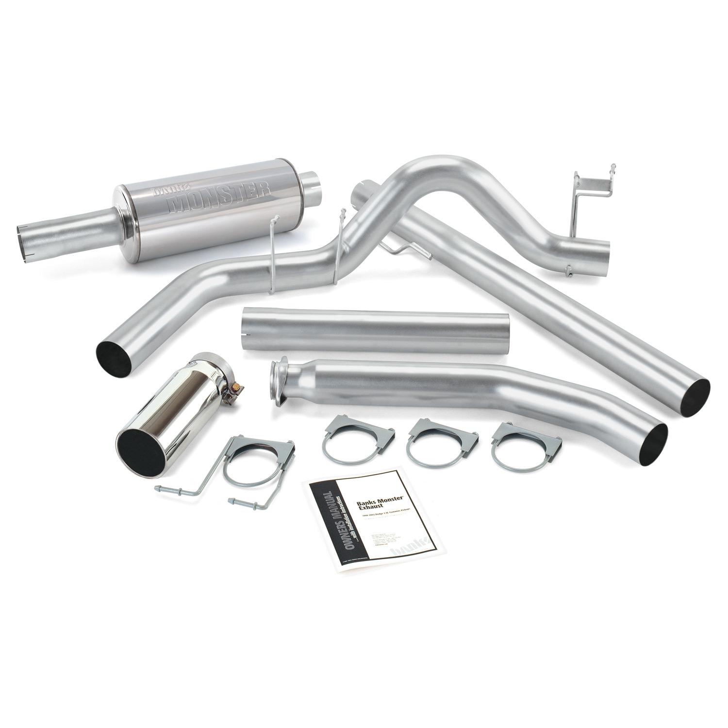 Banks Power 48635 - **Discontinued**Monster Exhaust System Single Exit Chrome Round Tip 98-02 Dodge 5.9L Standard Cab Banks Power 48635 - **Discontinued**Monster Exhaust System Single Exit Chrome Round Tip 98-02 Dodge 5.9L Standard Cab