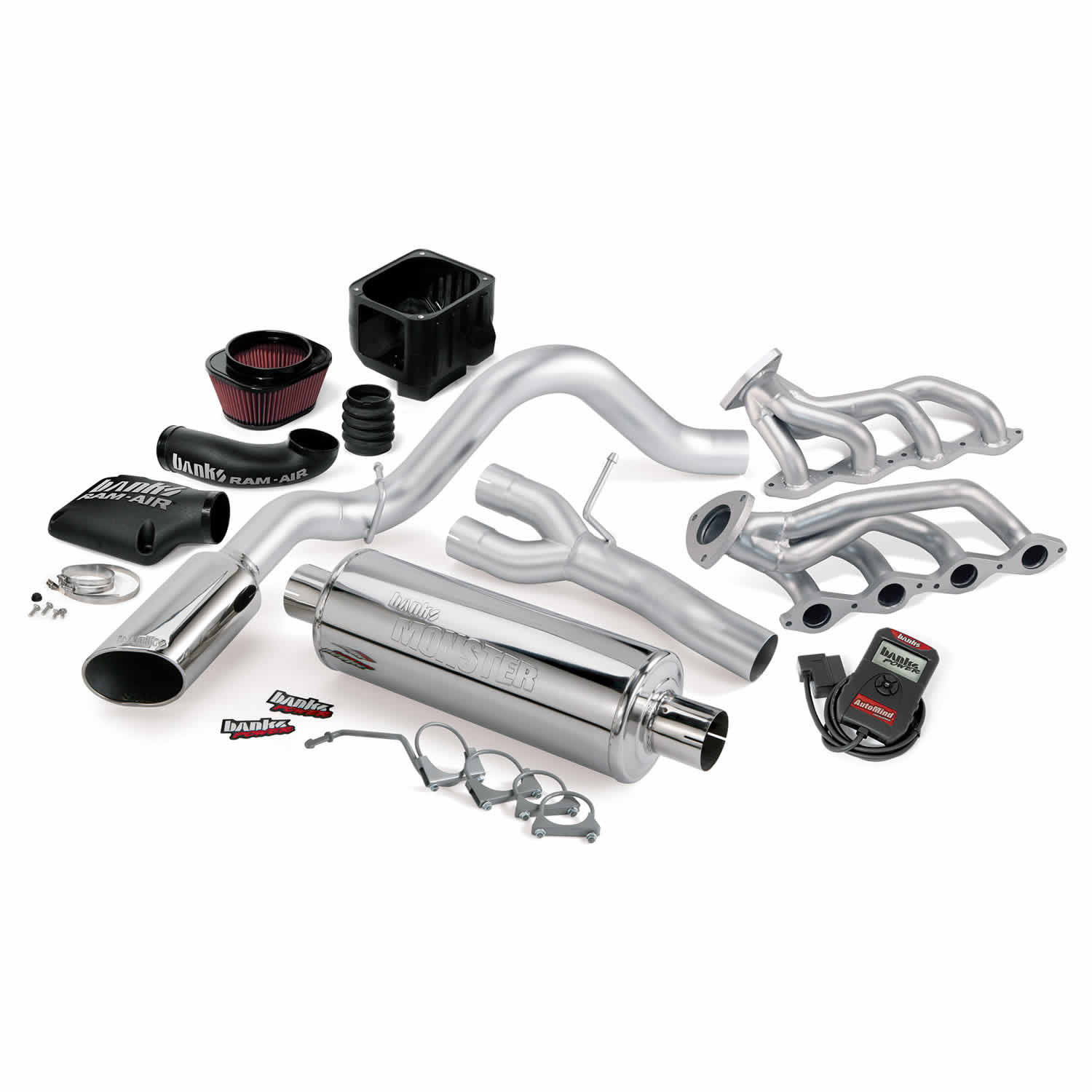 Banks Power 48064 - 03-06 Chevy 4.8-5.3L EC/CCSB PowerPack System - SS Single Exhaust w/ Chrome Tip